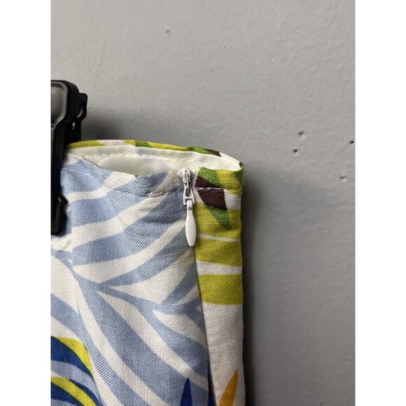 Sherry Taylor Flare A-Line Midi Skirt Womens Medium Tropical Leaf Lined Side Zip - Picture 6 of 7